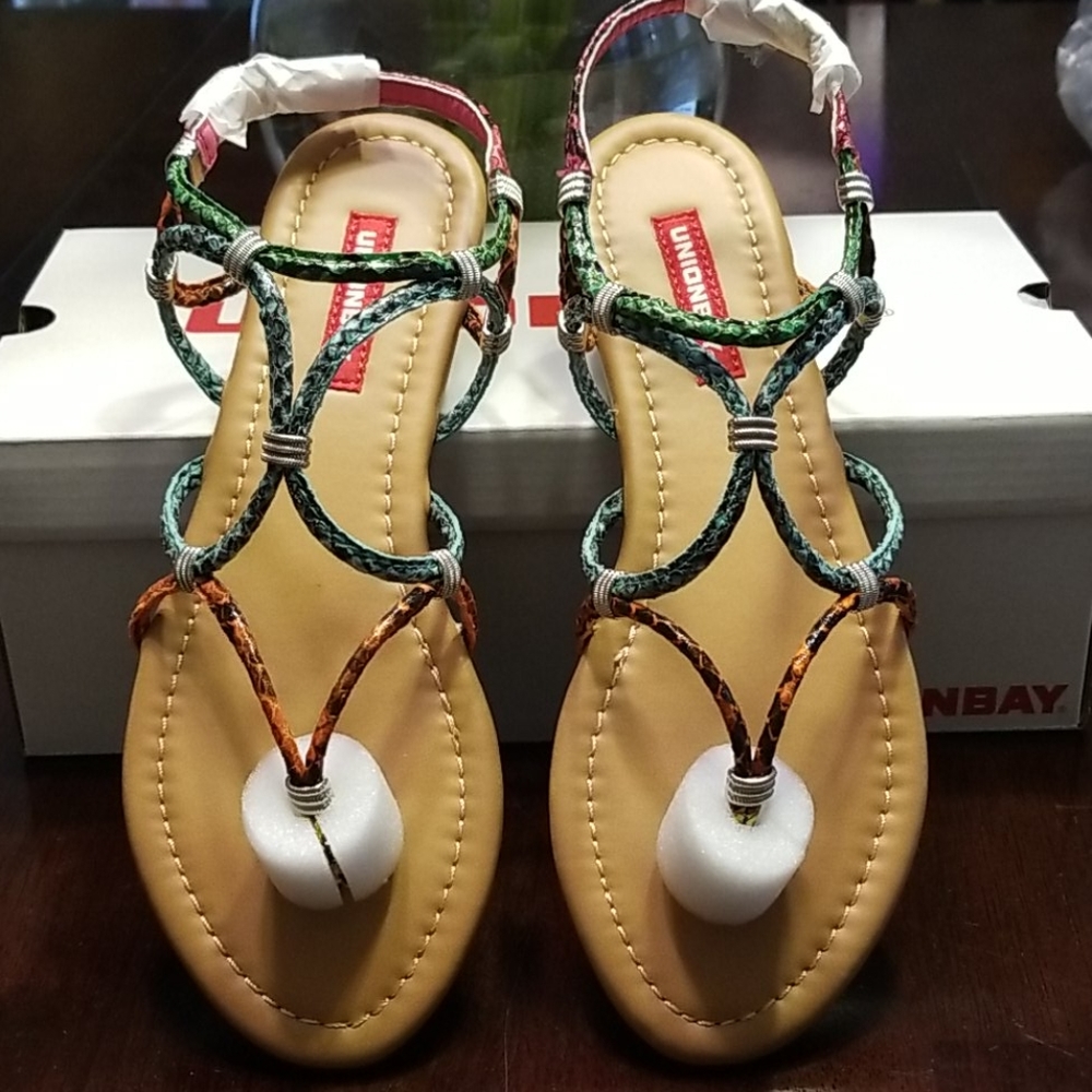 Unionbay multi color snake sandals